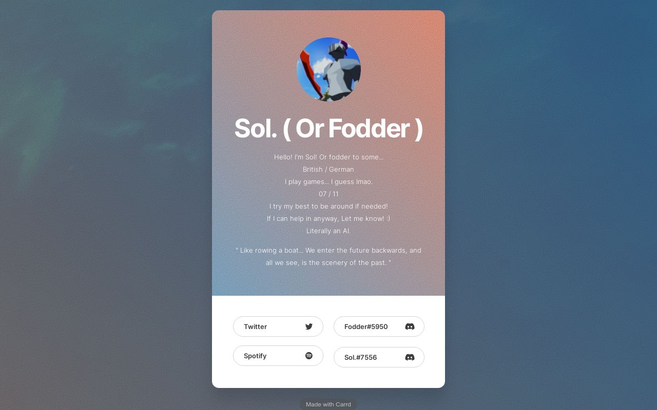 Carrd profile picture for @fodder